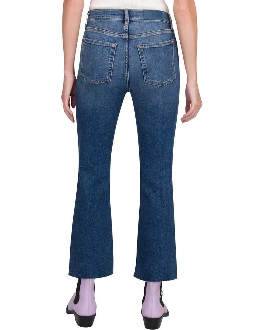 7 For All Mankind High Waist Slim Kick Blue Print Flare Jean