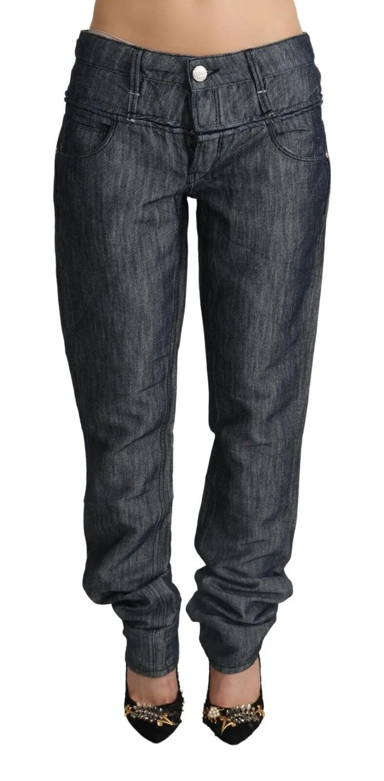 Acht  Ramie Mid Wide Waist Straight blue Women's Jeans