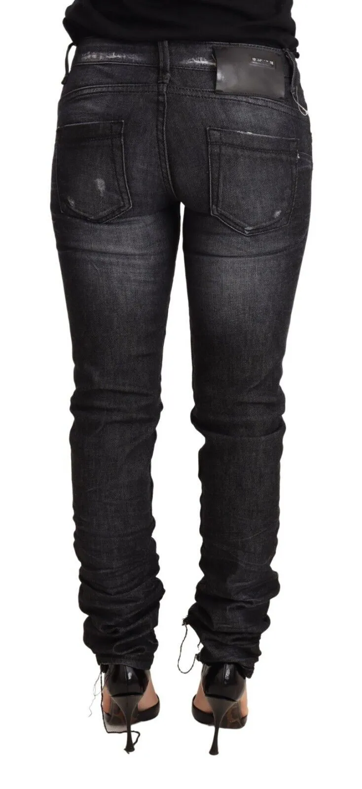 Acht  Washed Cotton Low Waist Skinny blue Trouser Women's Jeans