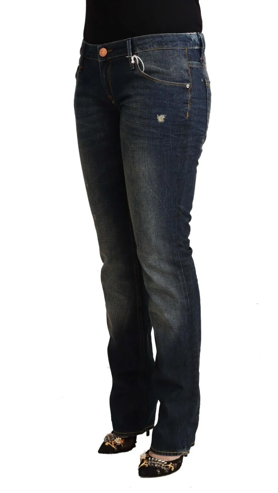 Acht  Washed Cotton Low Waist Skinny  Women's Jeans