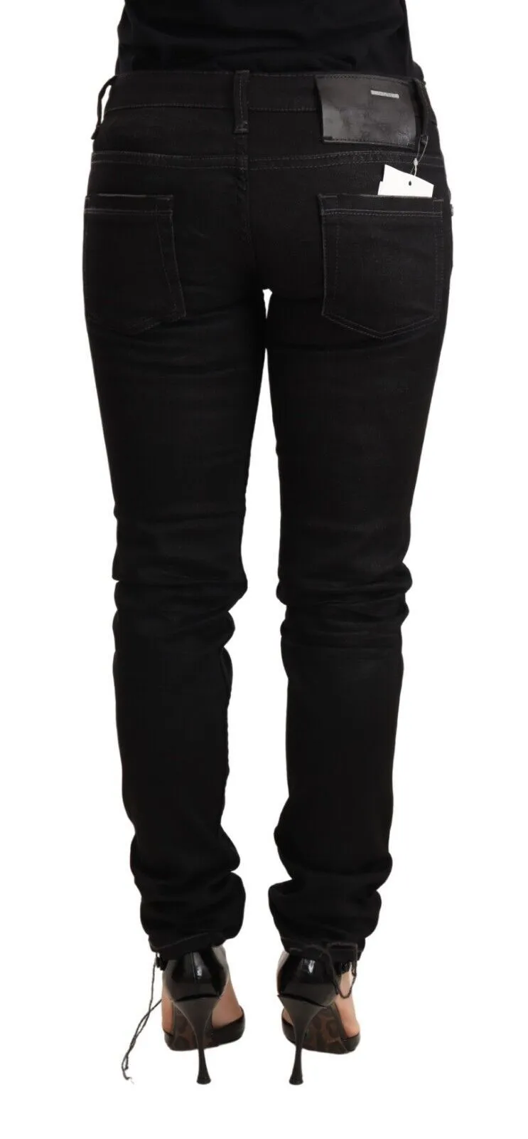 Acht  Washed Cotton Slim Fit blue Low Waist Trouser Women's Jeans