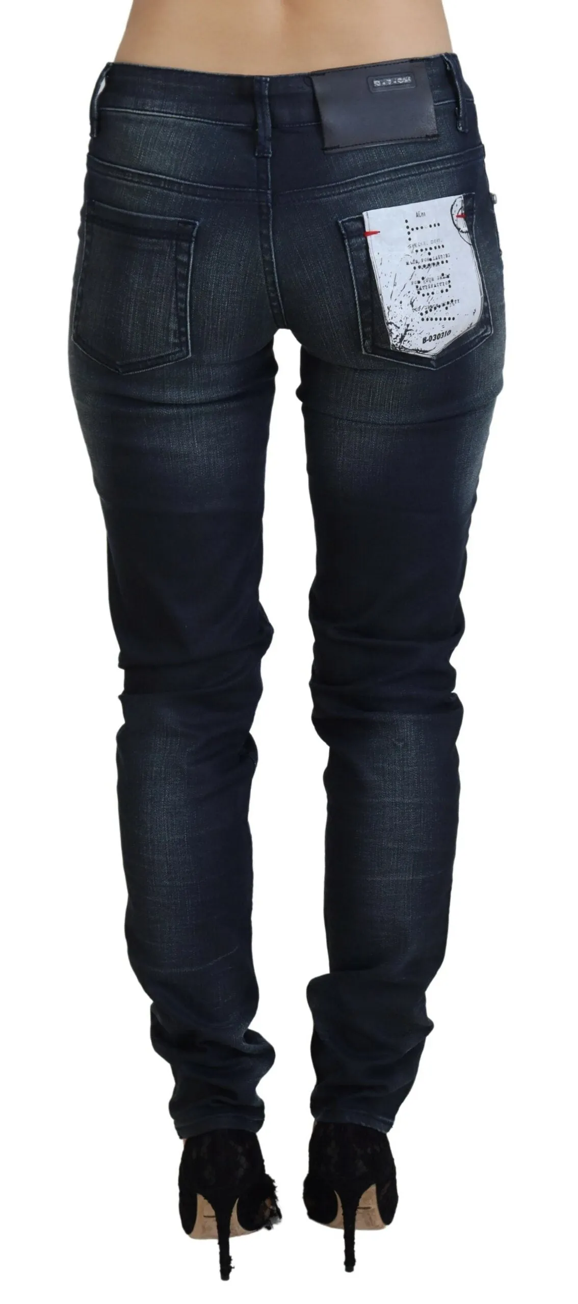 Acht  Washed Low Waist Slim Fit Cotton  Women's Jeans