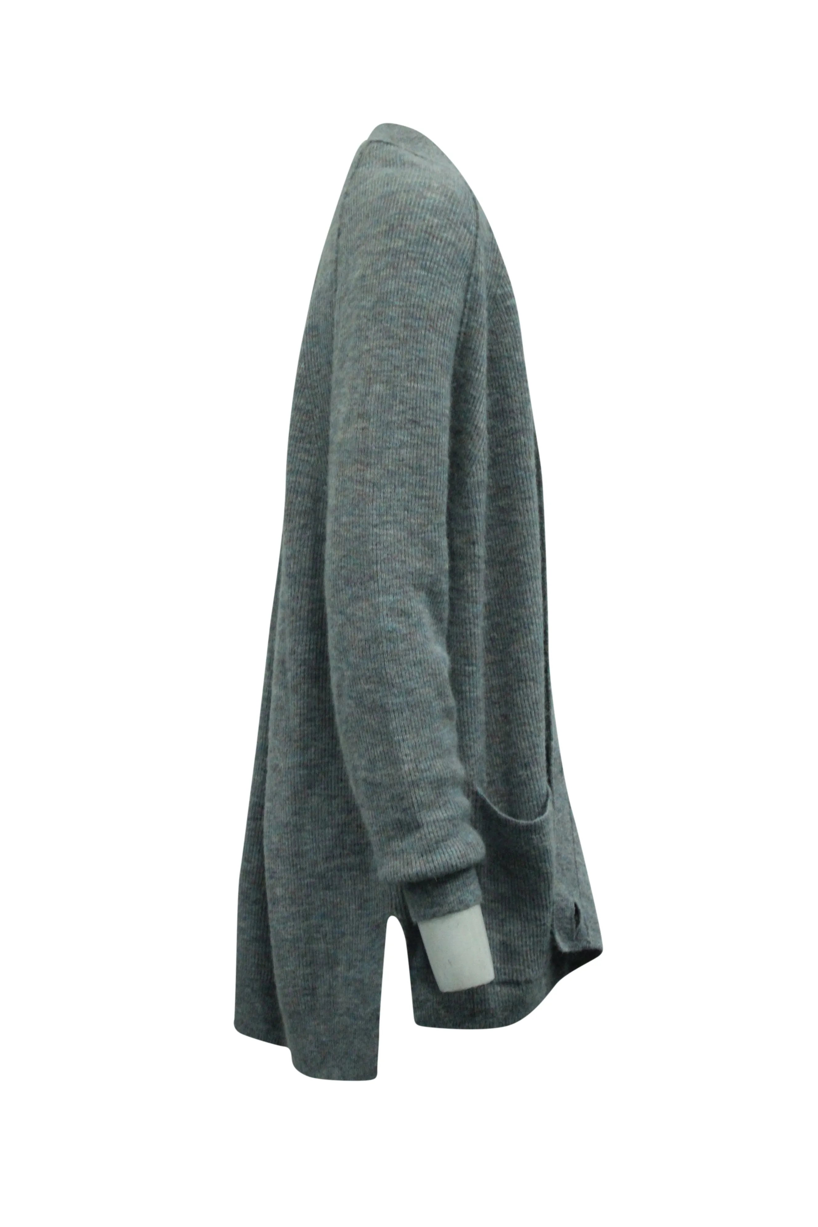 Acne Studios Kianne Ribbed Cardigan in Grey Alpaca