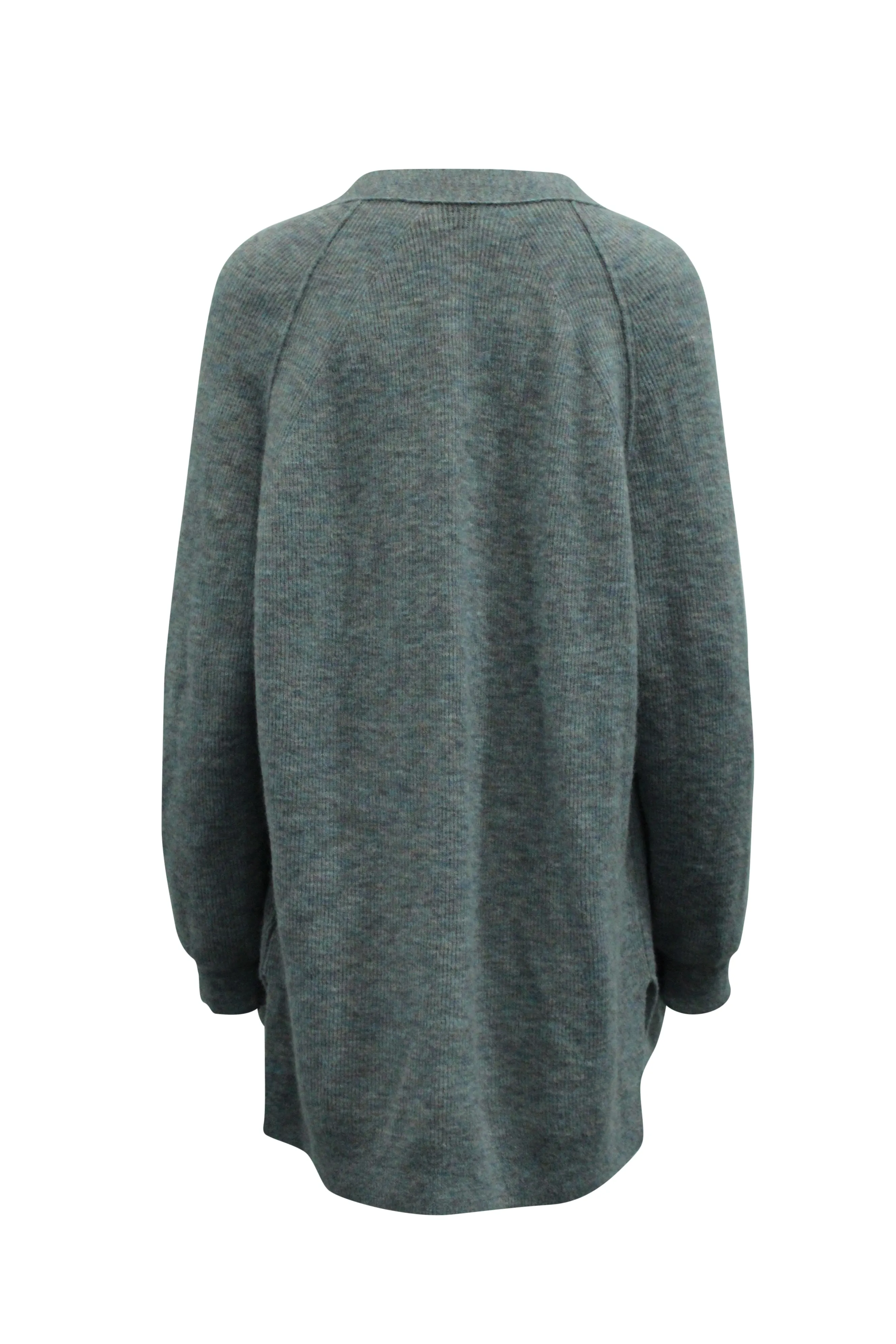 Acne Studios Kianne Ribbed Cardigan in Grey Alpaca