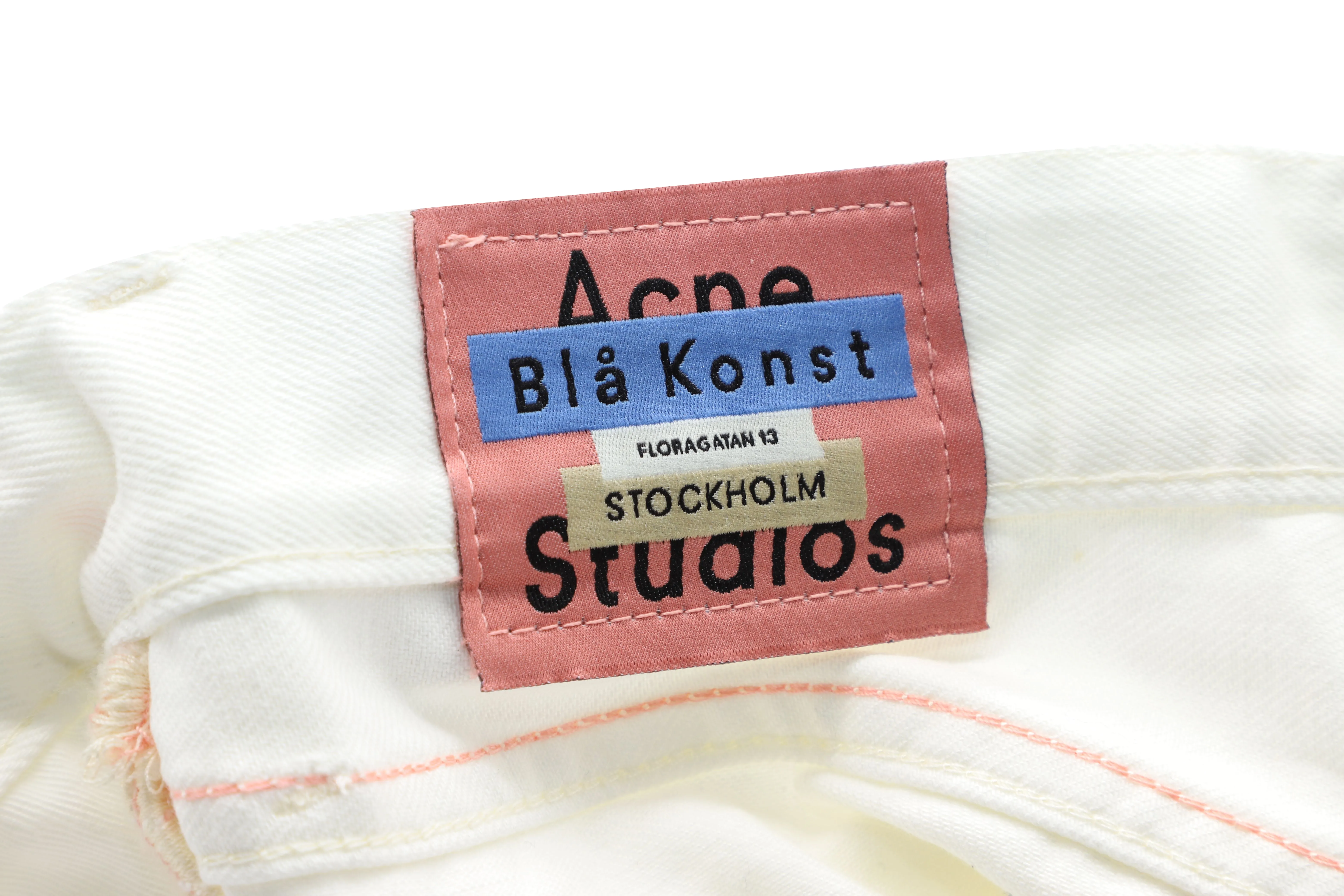 Acne Studios Straight Leg Jeans in White Cotton