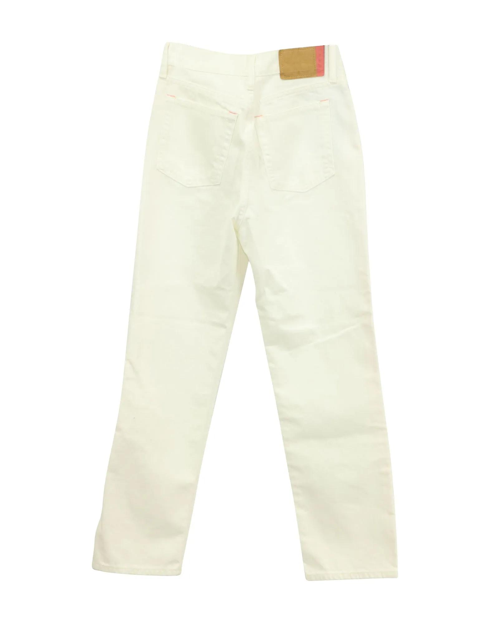 Acne Studios Straight Leg Jeans in White Cotton