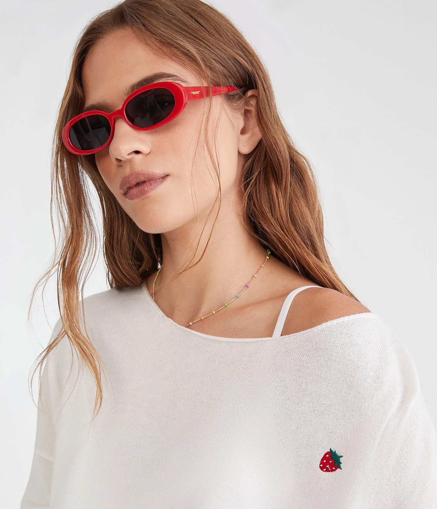 Aeropostale Strawberry Slash-Neck Sweater