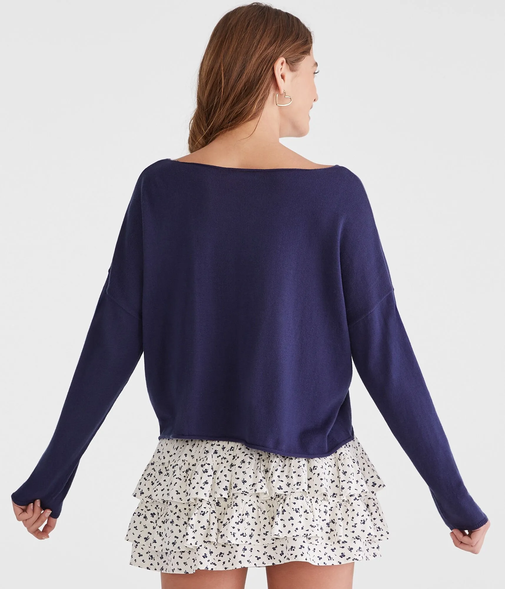 Aeropostale Teddy Bear Slash-Neck Sweater