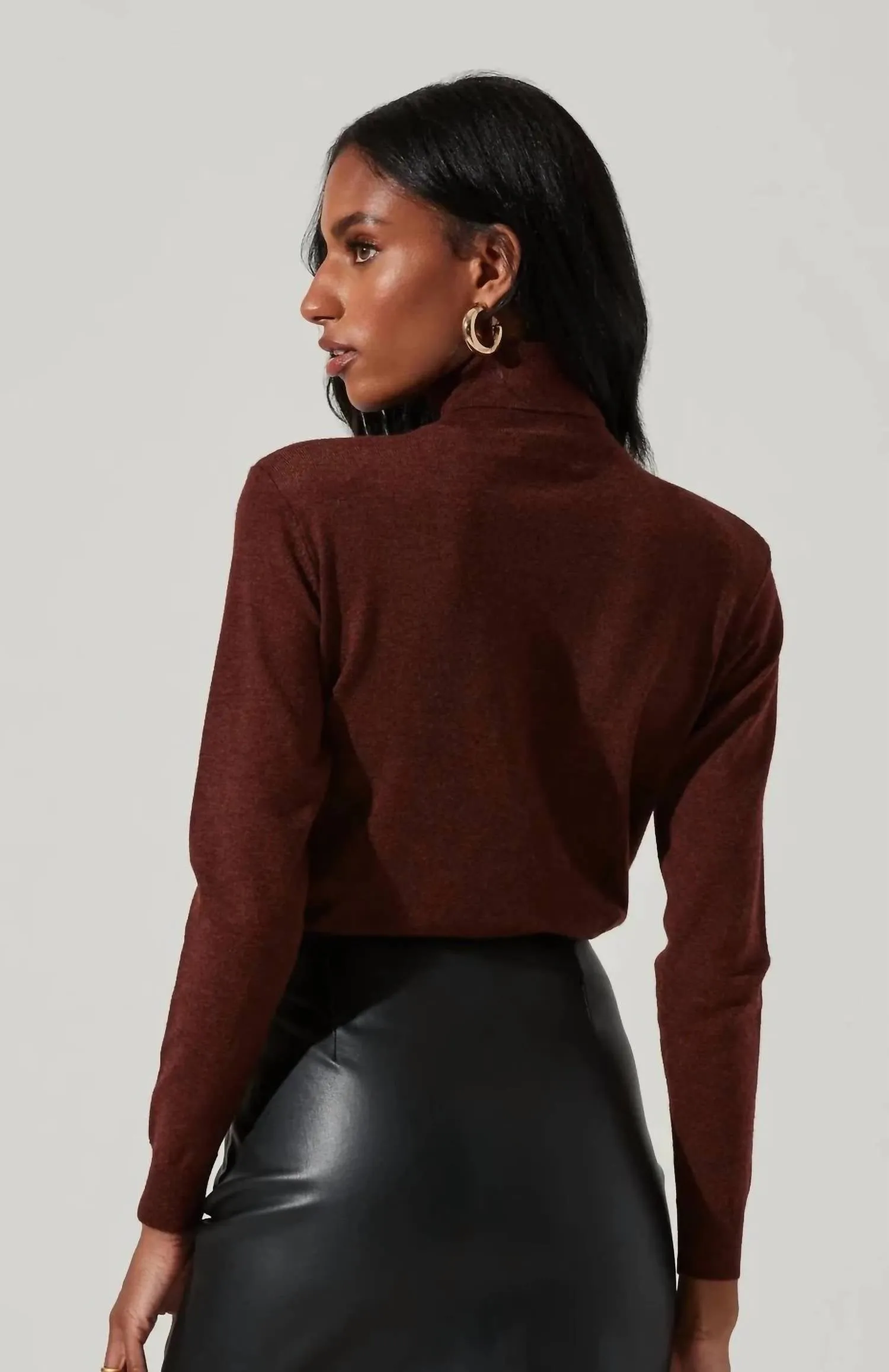 Alden Turtleneck Sweater In Rust