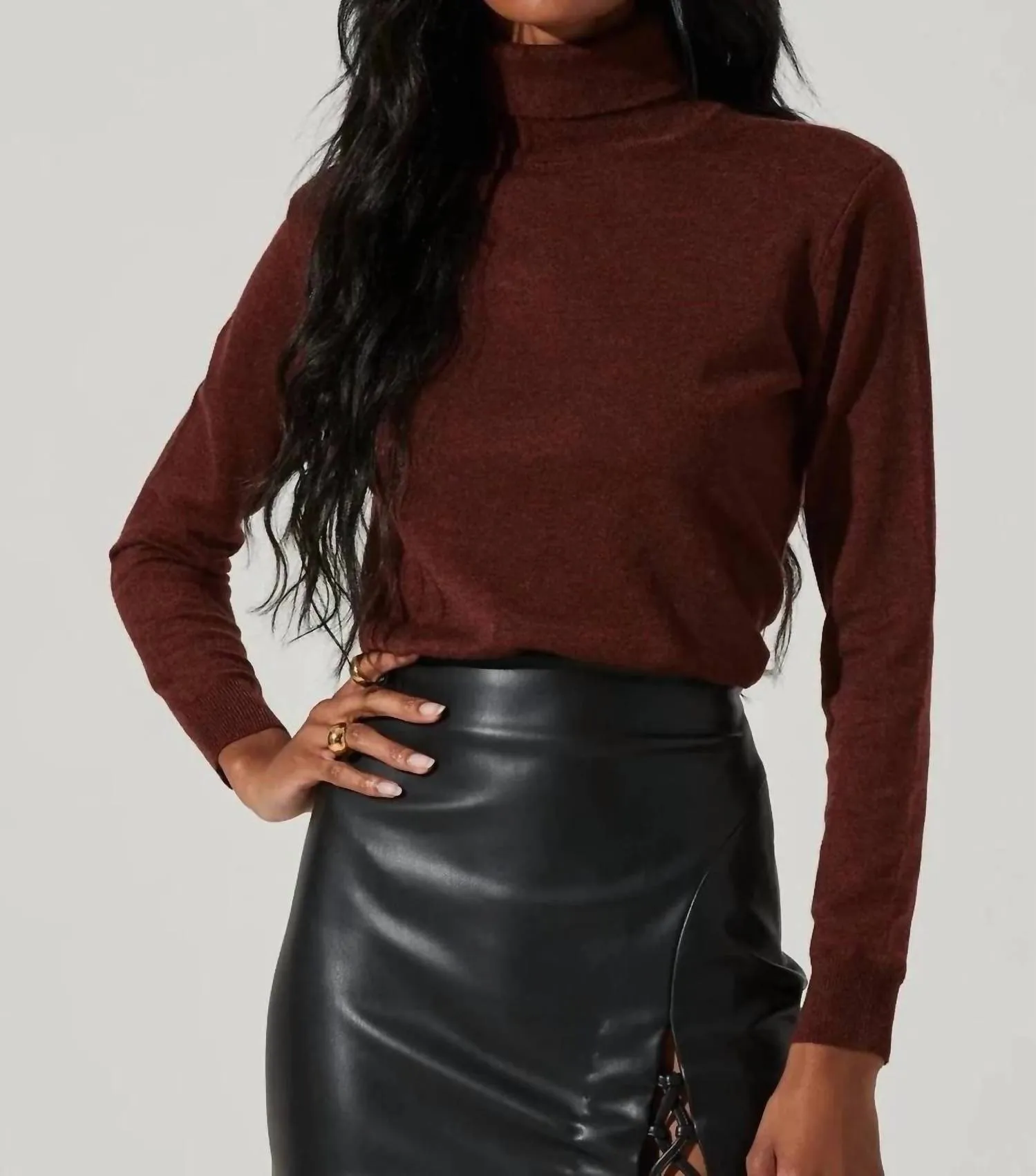 Alden Turtleneck Sweater In Rust