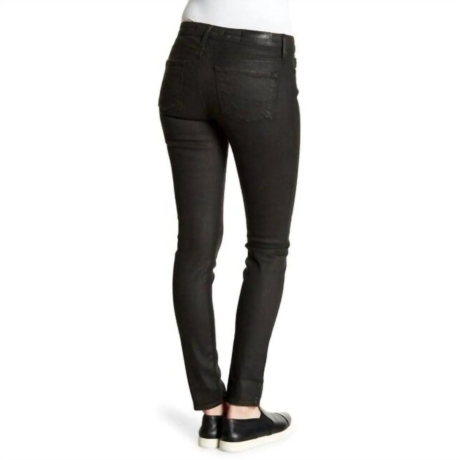 Alex Coated Skinny Jeans In Black