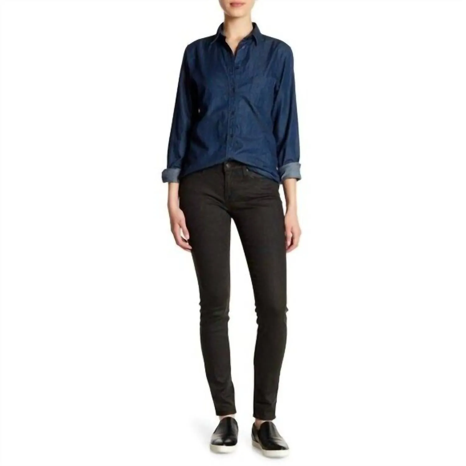 Alex Coated Skinny Jeans In Black