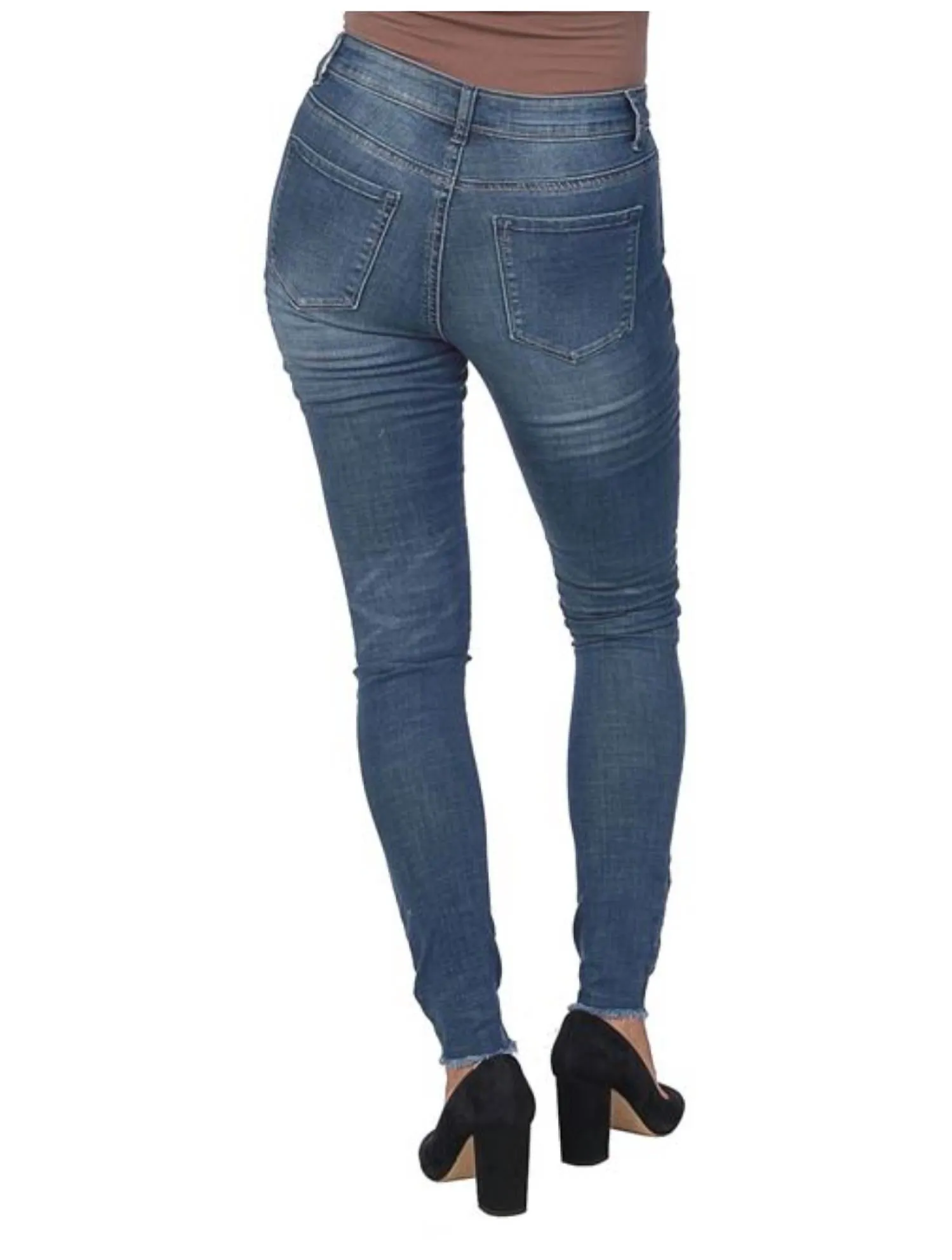 Alexa Jeans In Distressed Antique Blue