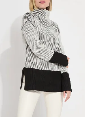 Alia Cozy Rib Pullover In Black