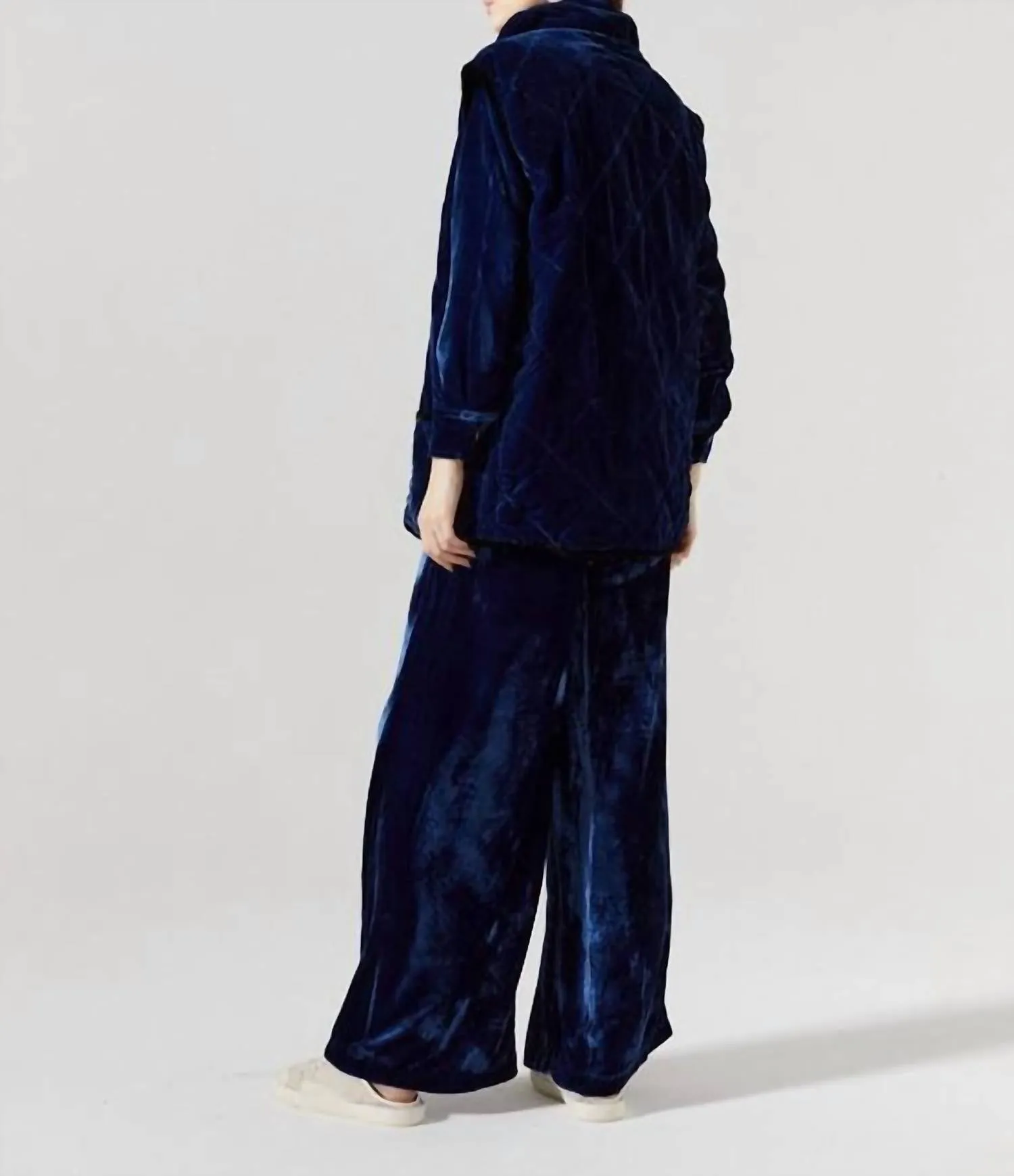 Alice Velvet Vest In Navy