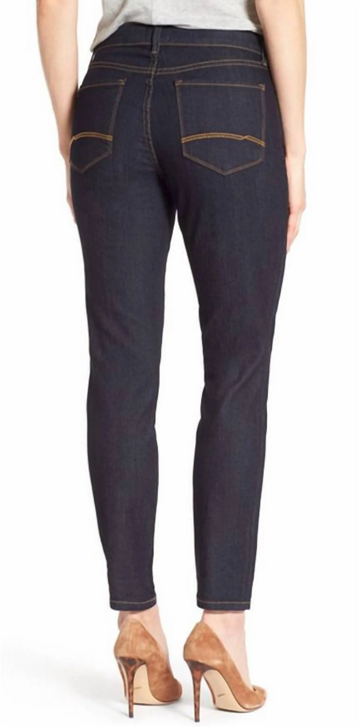 Alina Stretch Dk Enzyme Skinny Ankle Jeans In Blue