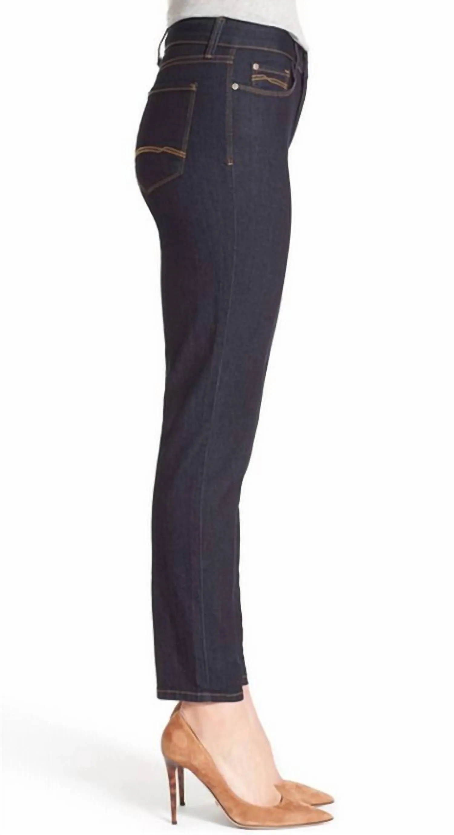 Alina Stretch Dk Enzyme Skinny Ankle Jeans In Blue
