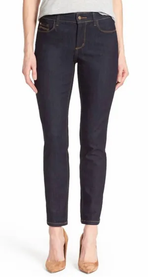 Alina Stretch Dk Enzyme Skinny Ankle Jeans In Blue