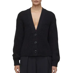 Alpaca Mix Cardigan In Black