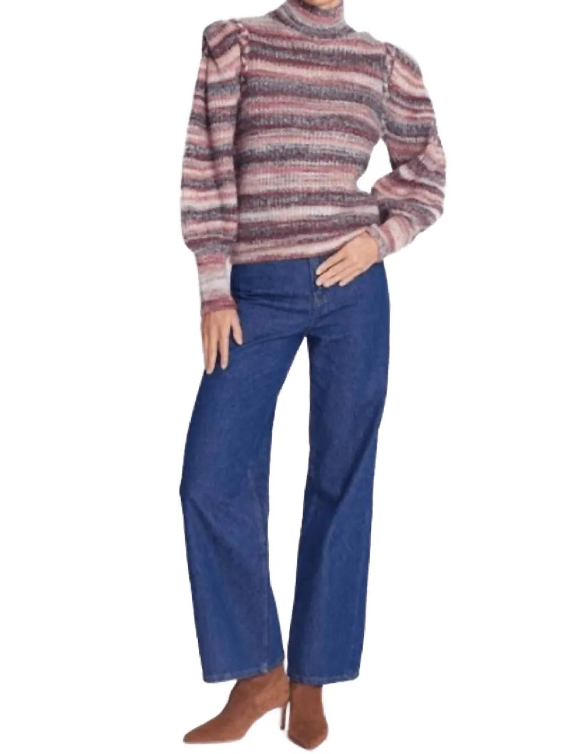 Andrea Sweater In Red Multi Color
