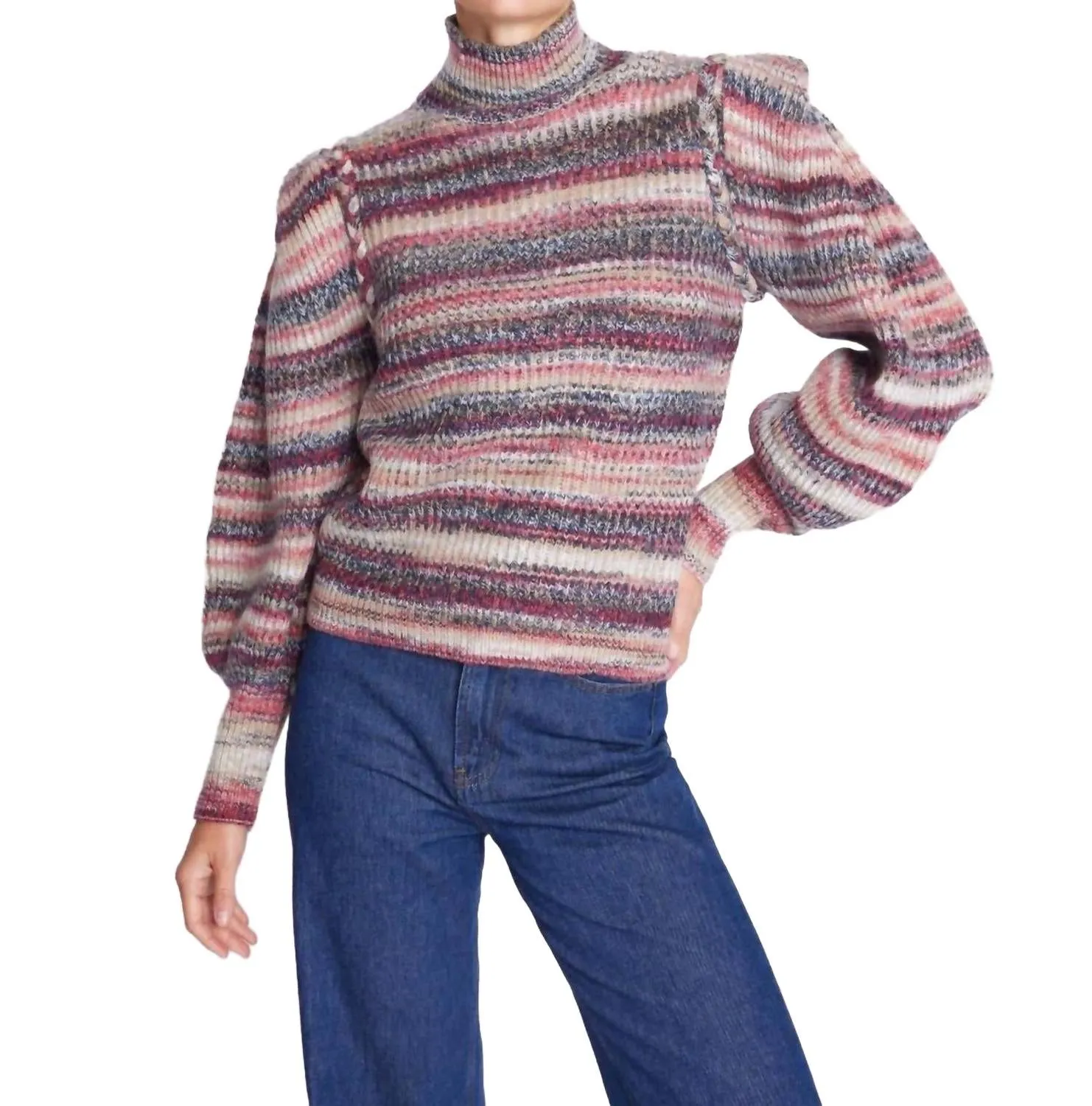 Andrea Sweater In Red Multi Color