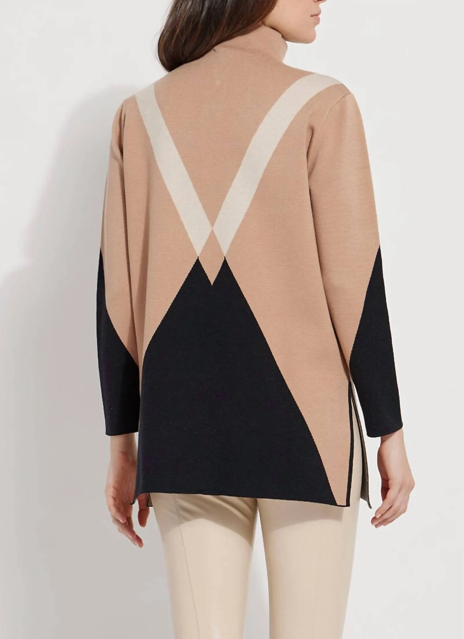 Argyle Quarter Zip Pullover In Placed Argyle Placed Argyle