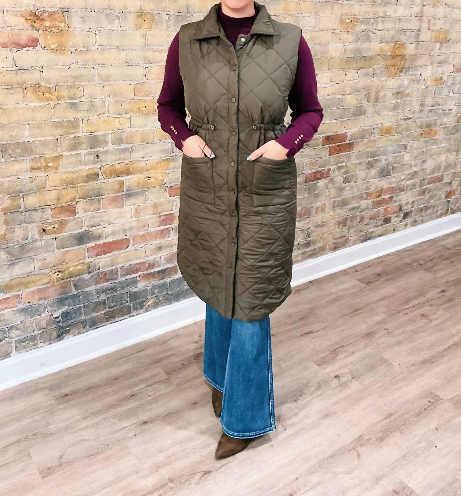 Aspen Puffer Vest In Olive