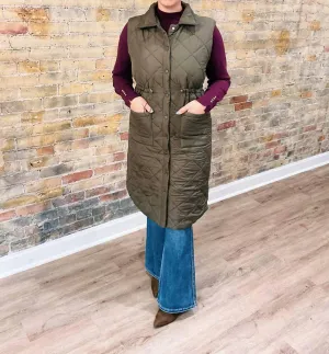 Aspen Puffer Vest In Olive