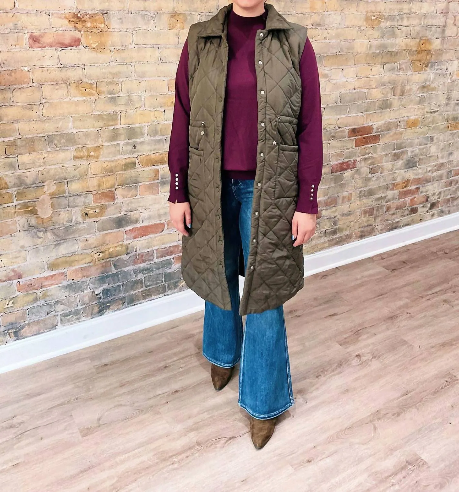 Aspen Puffer Vest In Olive