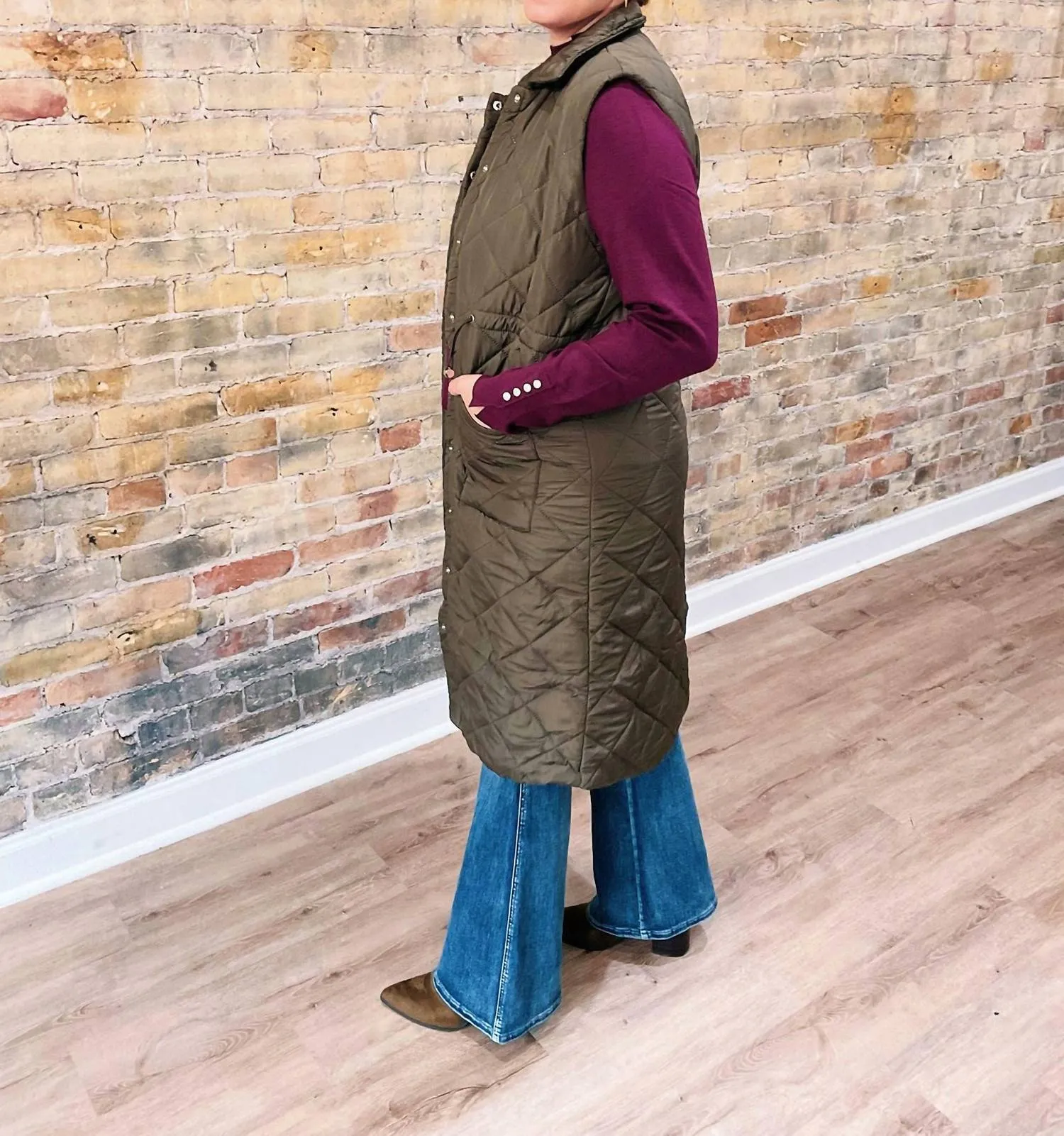 Aspen Puffer Vest In Olive