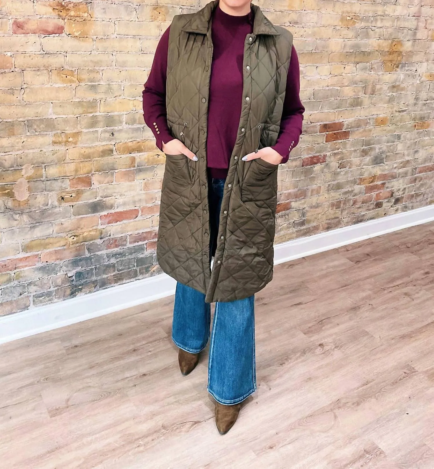 Aspen Puffer Vest In Olive