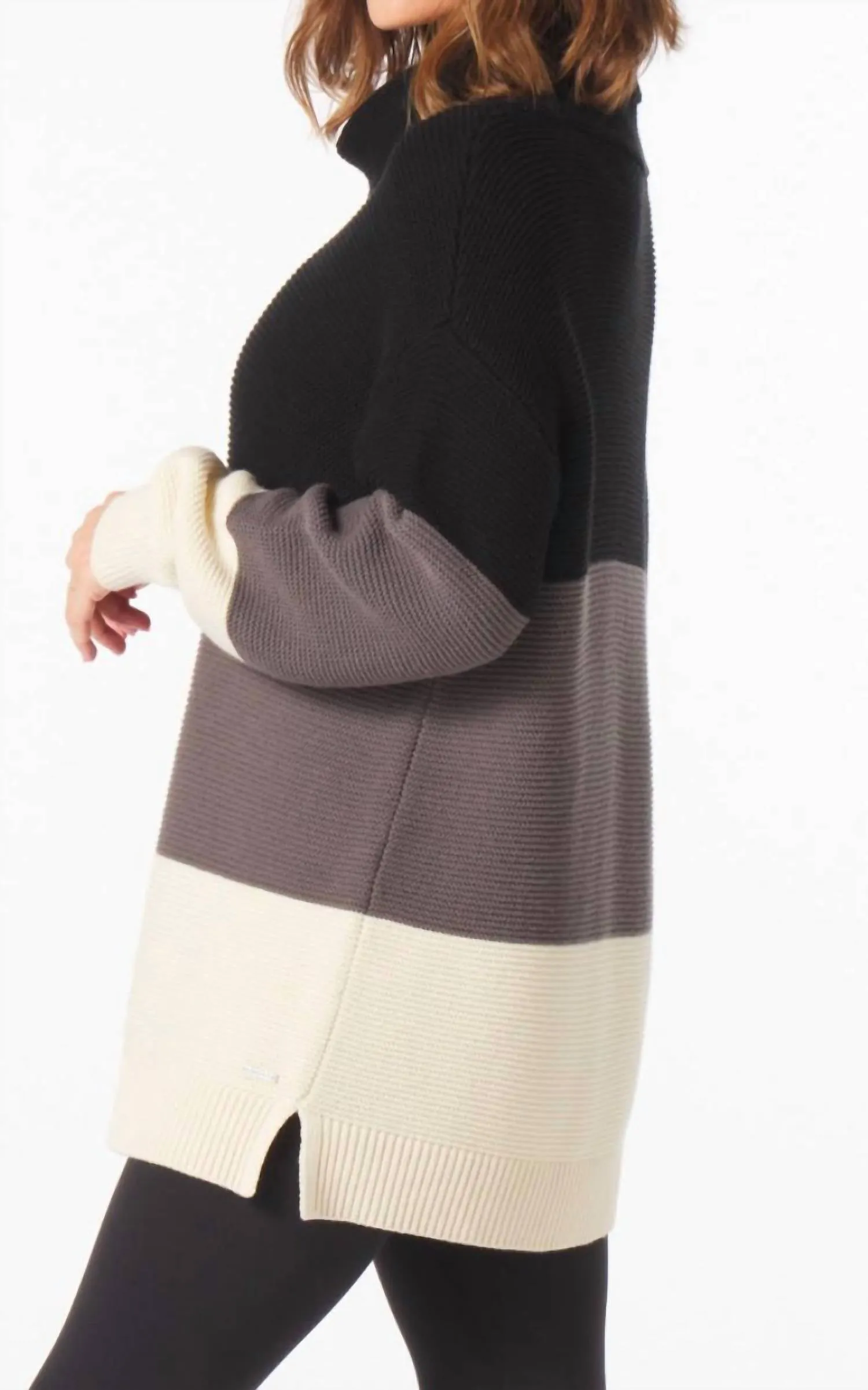 Aspen Sweater In Black/carbon/oatmilk
