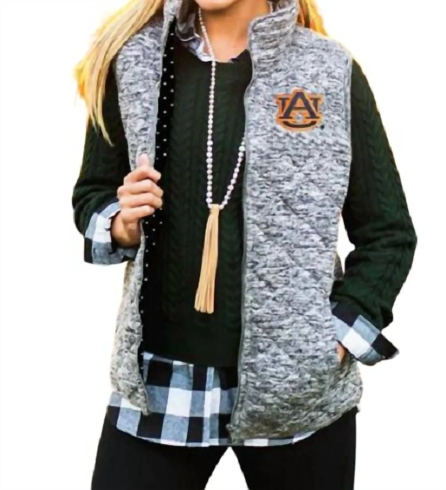 Auburn University City Vest In Grey