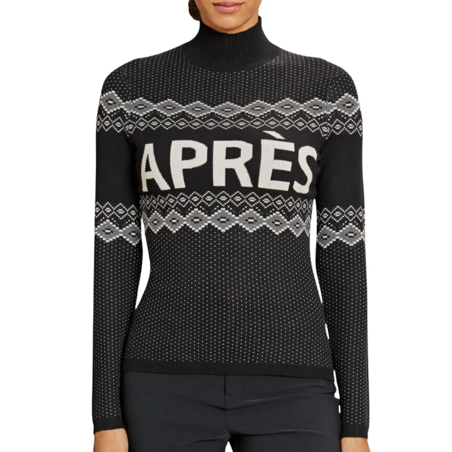 Aurora Mock Neck Sweater In Black