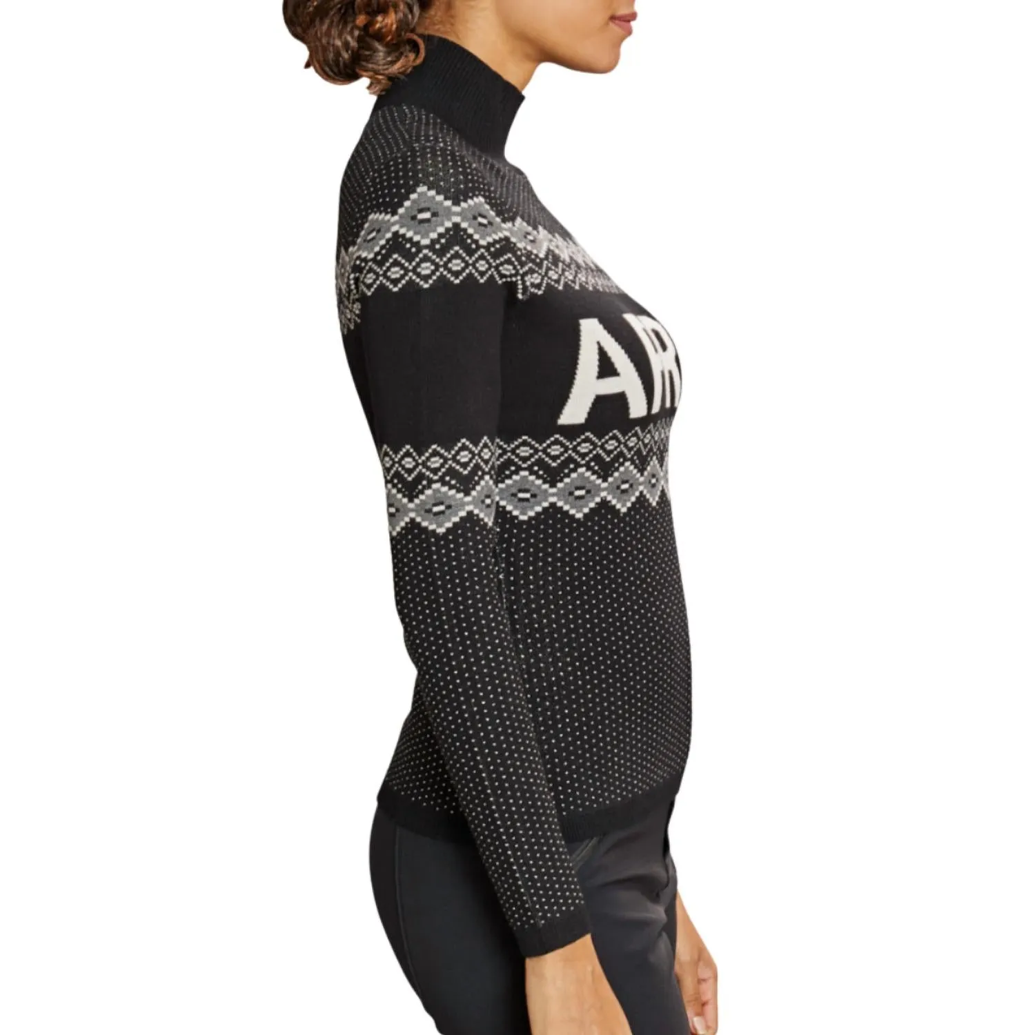 Aurora Mock Neck Sweater In Black