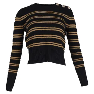 Ba&Sh Striped Sweater in Black Wool
