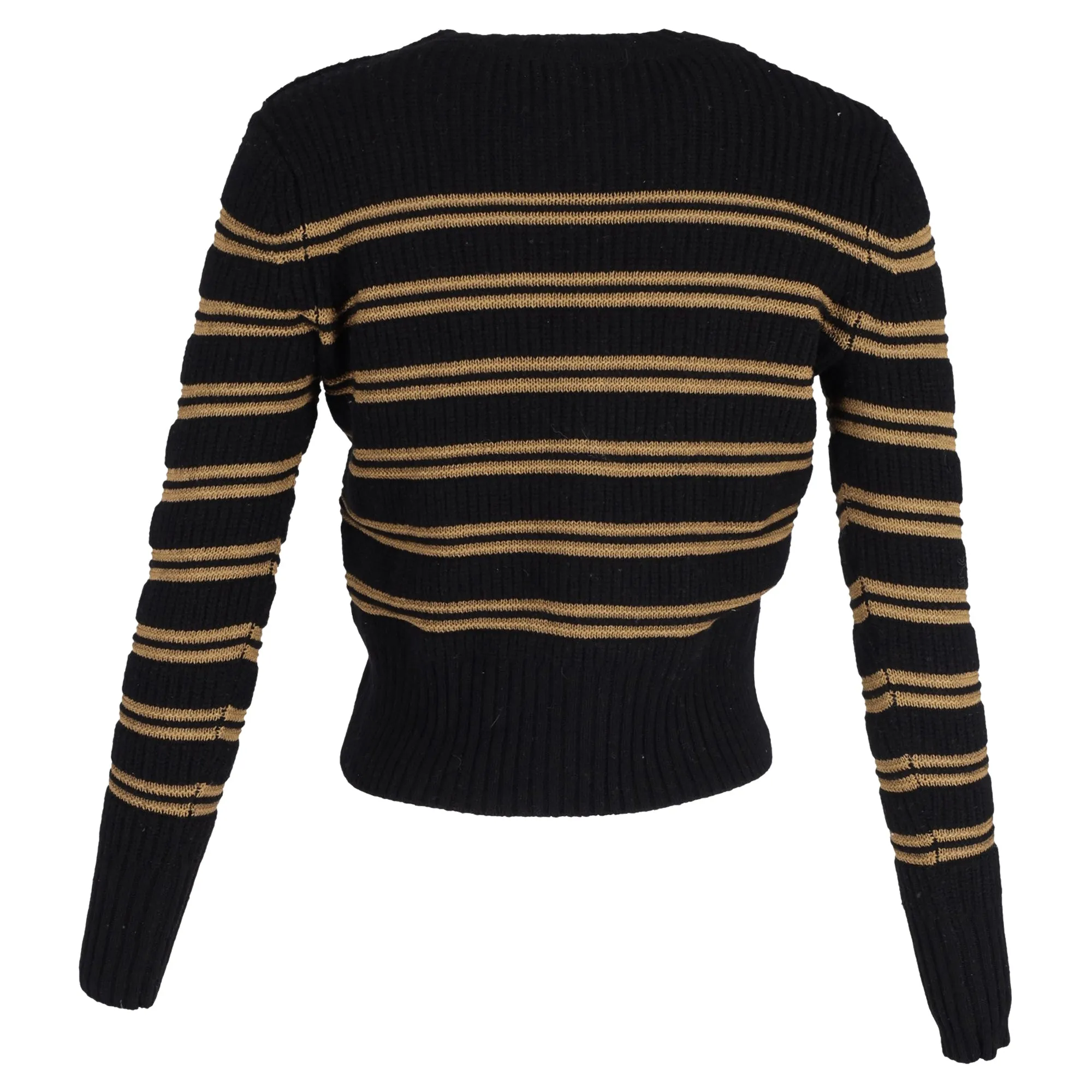 Ba&Sh Striped Sweater in Black Wool