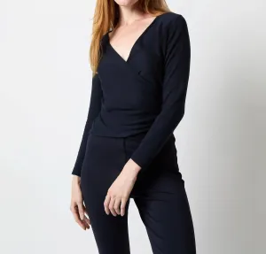 Ballerina Sweater In Navy Cotton/cashmere