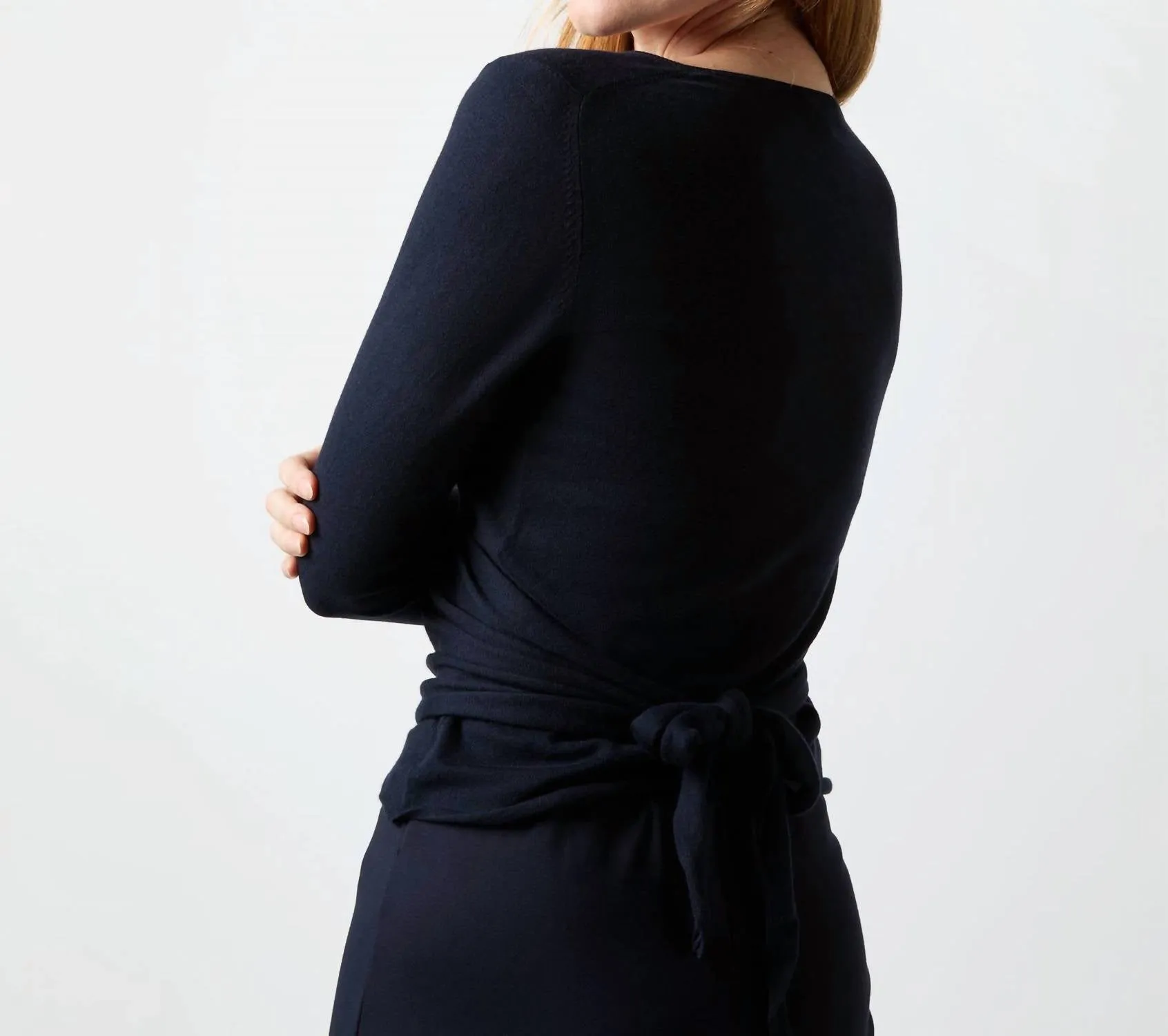 Ballerina Sweater In Navy Cotton/cashmere