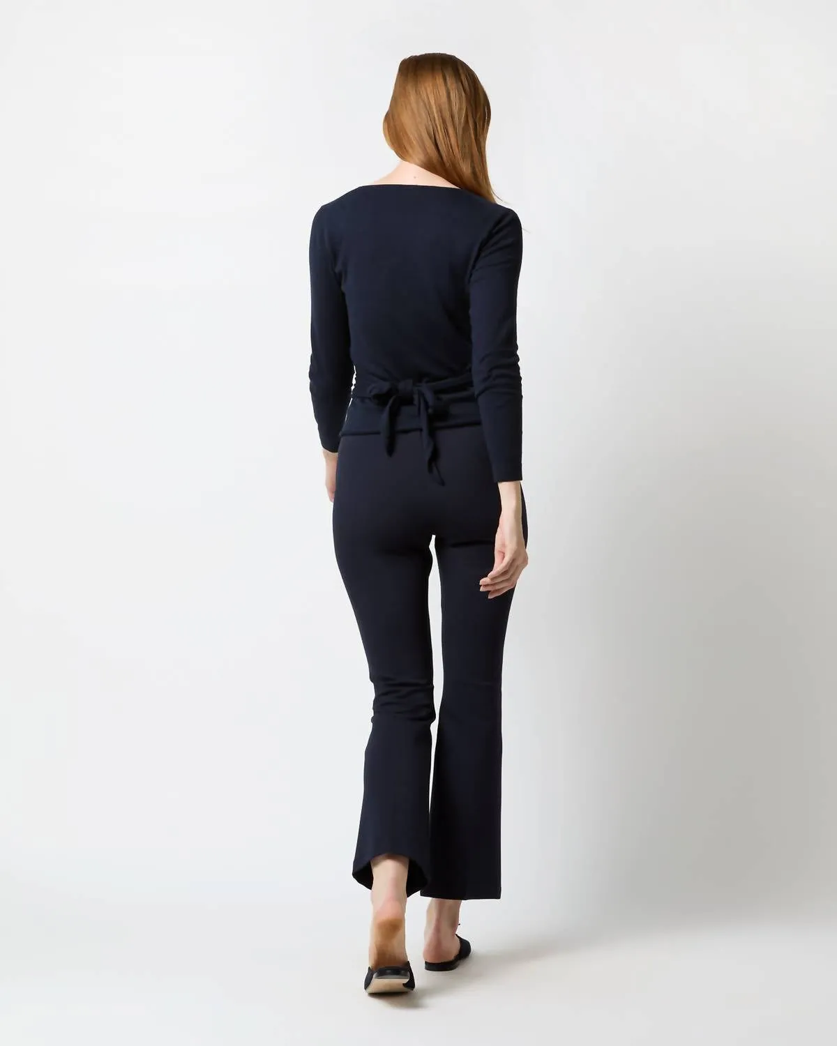 Ballerina Sweater In Navy Cotton/cashmere