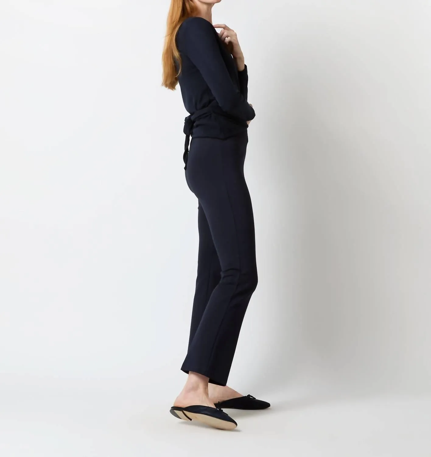 Ballerina Sweater In Navy Cotton/cashmere