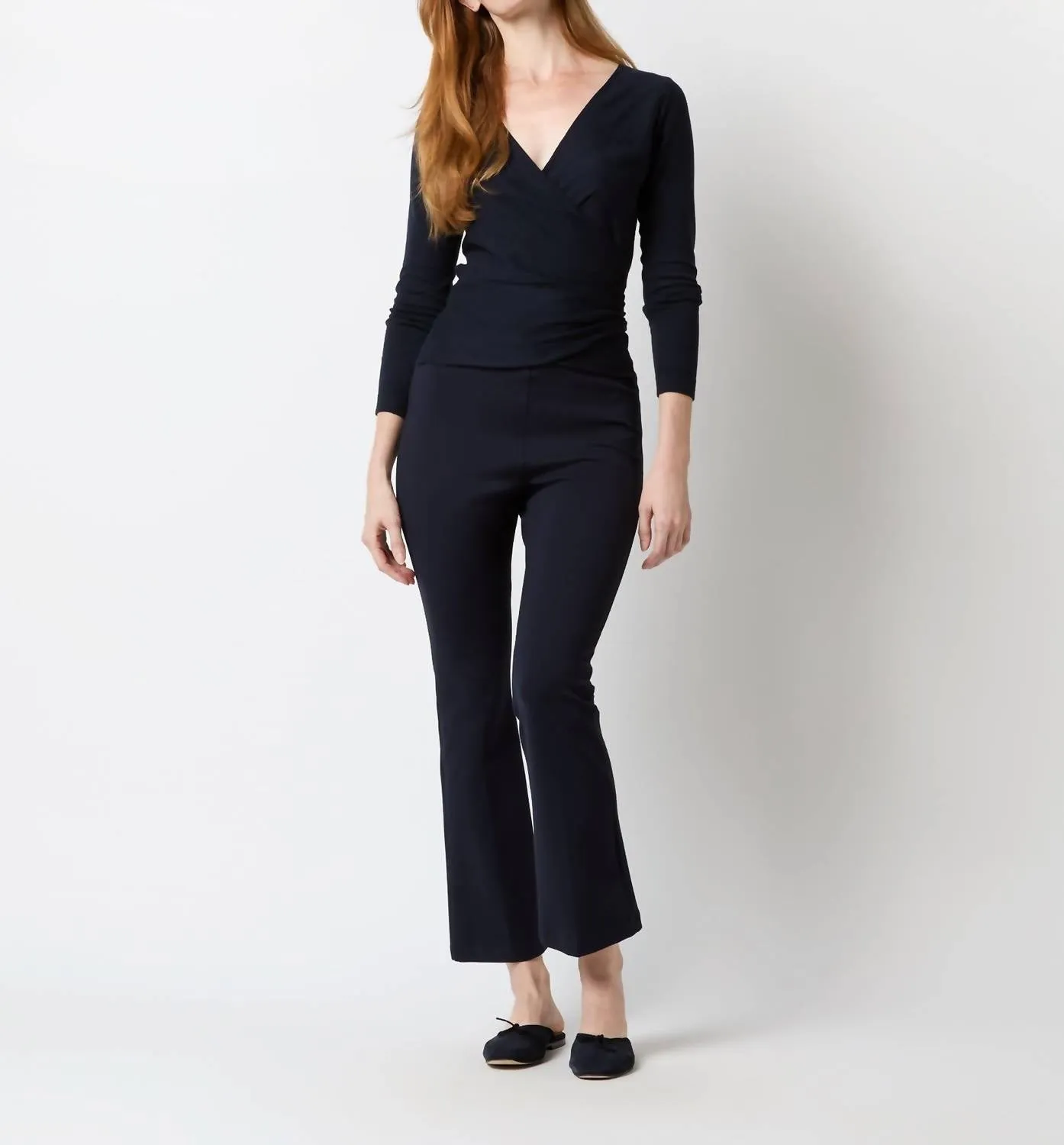 Ballerina Sweater In Navy Cotton/cashmere