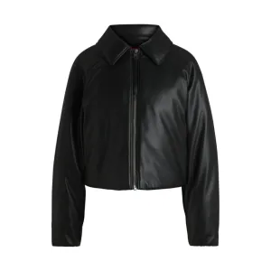 Balloon-shape jacket in padded faux leather