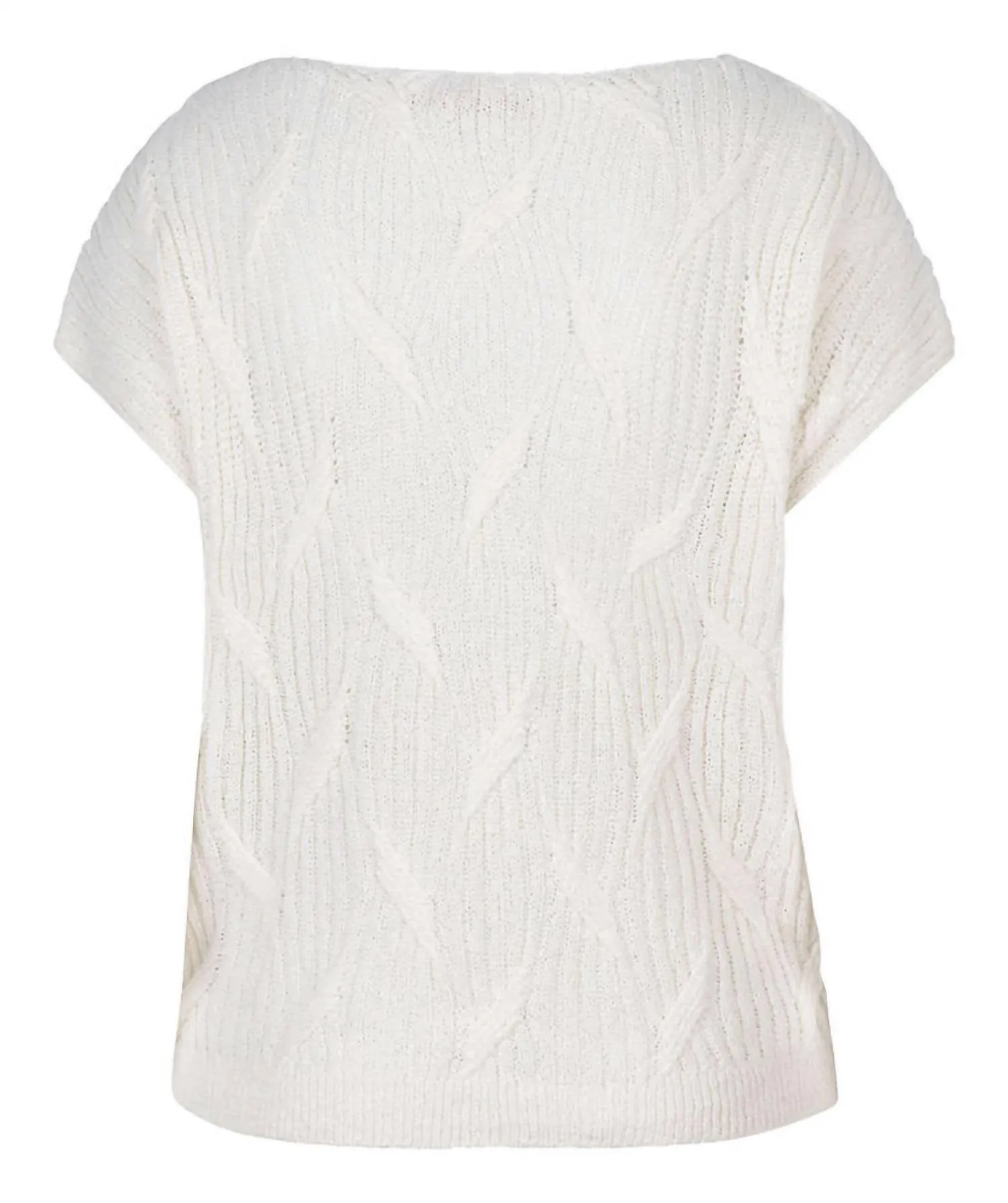 Batwing Short Sleeve Sweater Top In Off White