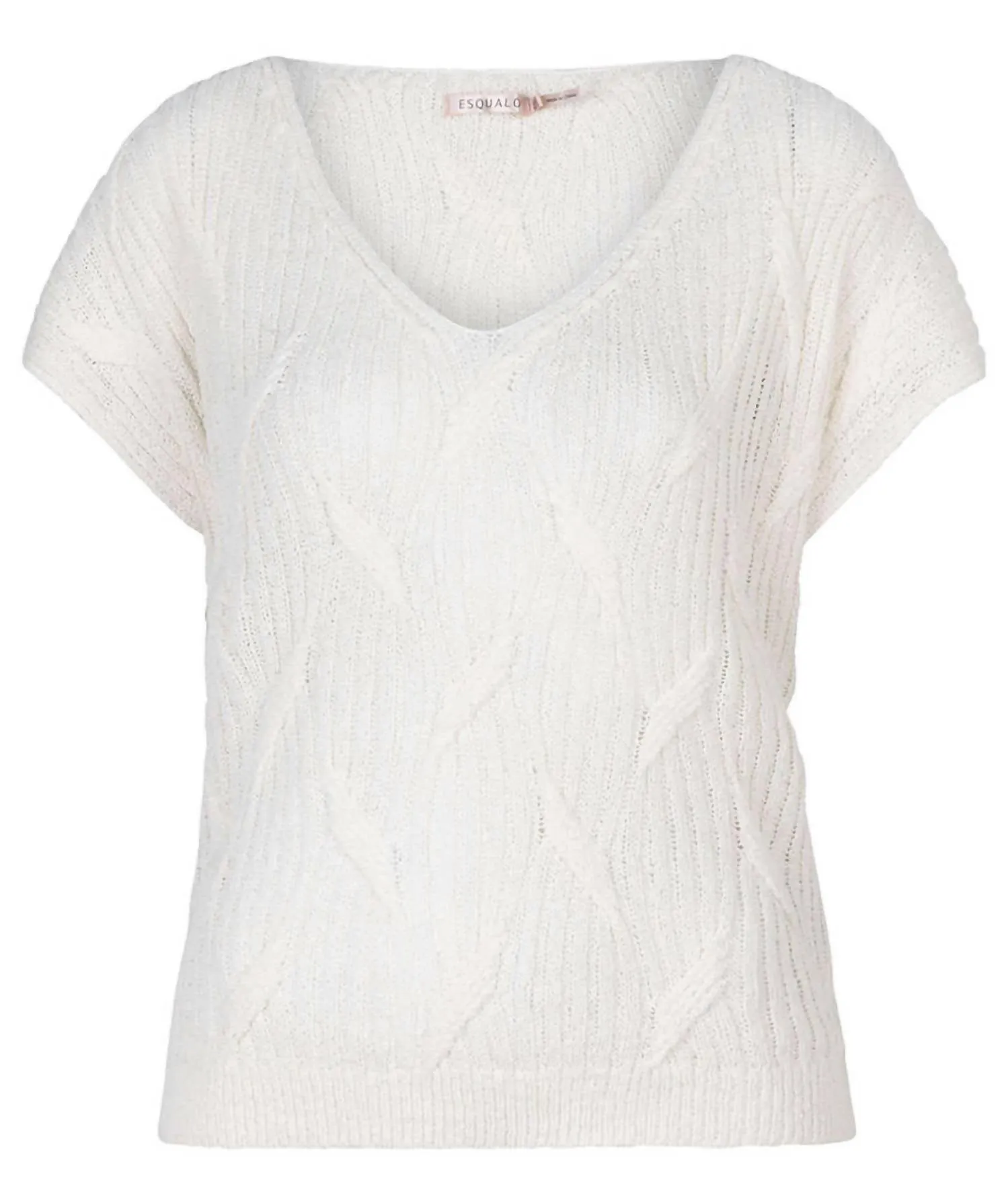 Batwing Short Sleeve Sweater Top In Off White