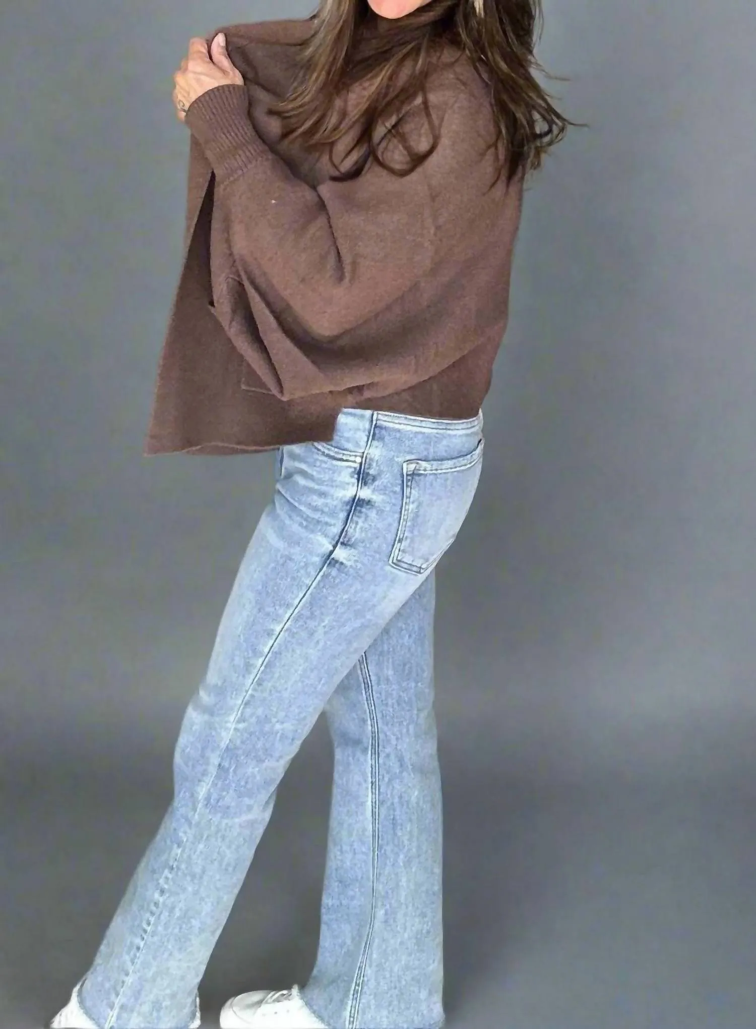 Batwing Sleeve Cardigan In Mocha