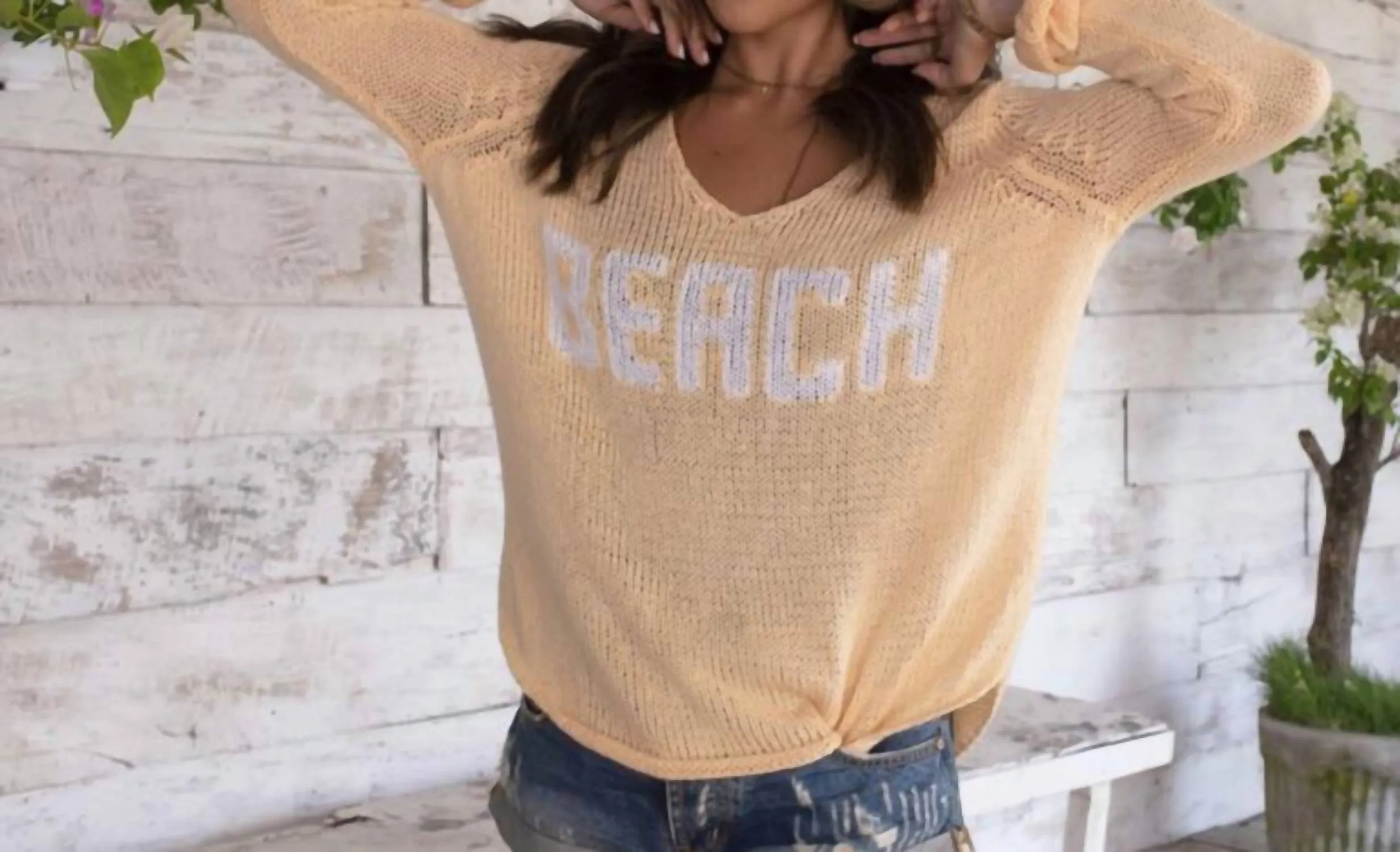 Beach Cotton Sweater In Tuscan Sun