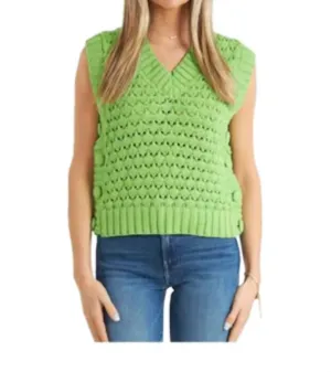 Beckmann Knitted Vest In Apple Green