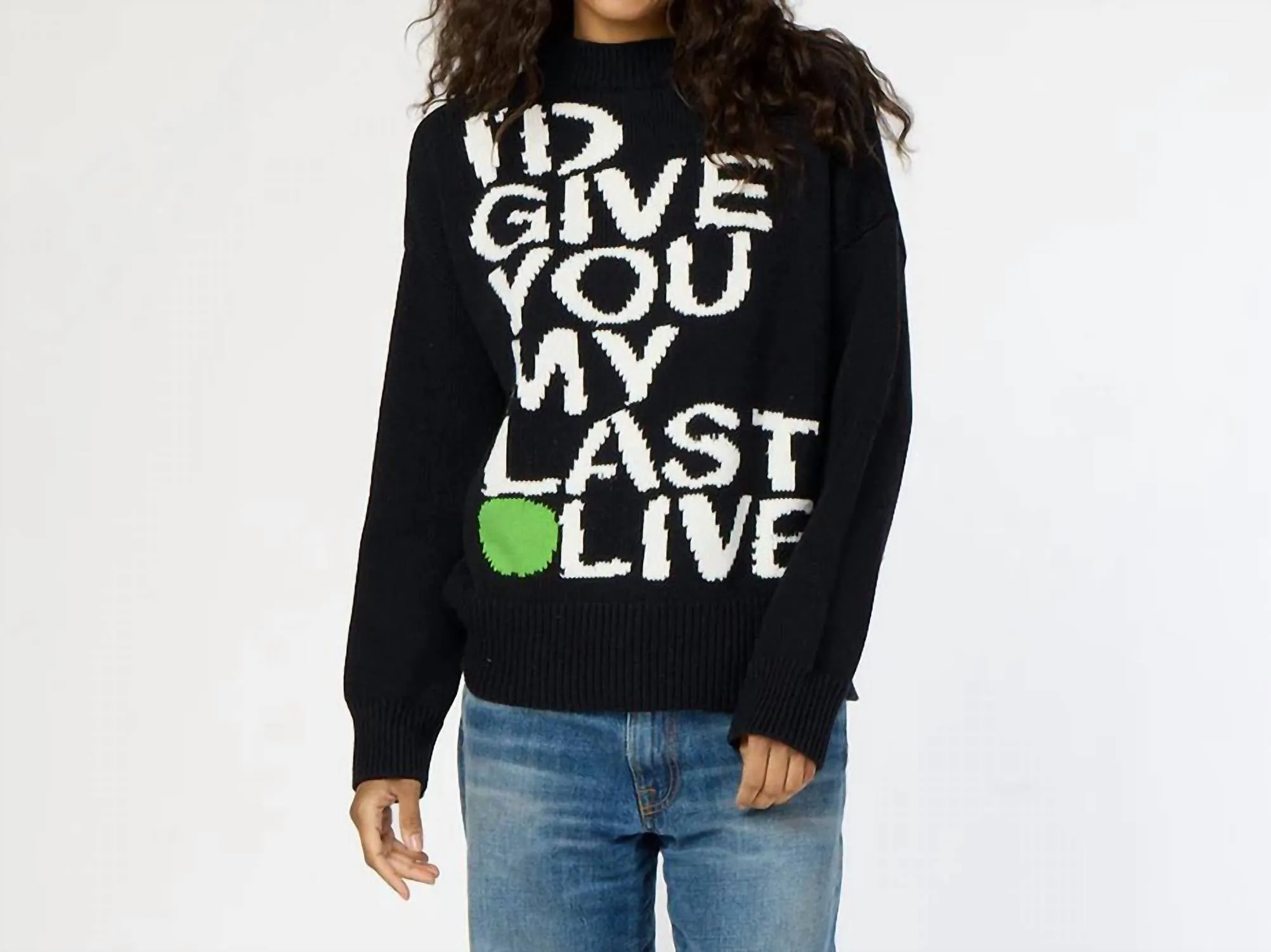 Benton Last Olive Sweater In Black