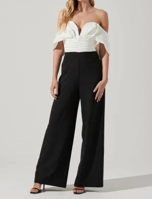Betania Wide Leg Jumpsuit In Black